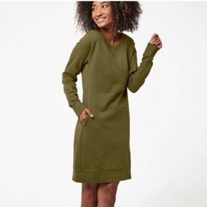 Pact Olive Green Long Sleeve Dress